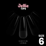 Halo Jellie Nail Tips 50st Coffin Long Sizes 6 One Size