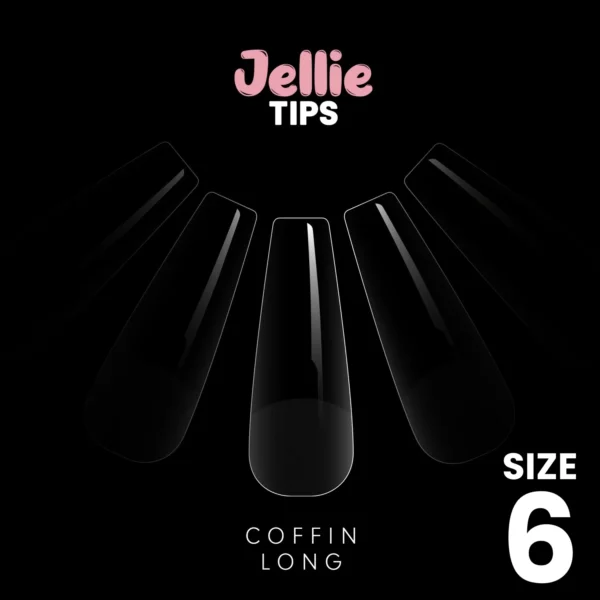 Halo Jellie Nail Tips 50st Coffin Long Sizes 6 One Size