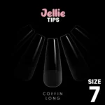 Halo Jellie Nail Tips 50st Coffin Long Sizes 7 One Size