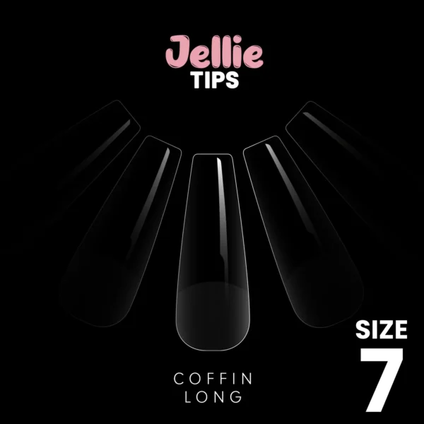 Halo Jellie Nail Tips 50st Coffin Long Sizes 7 One Size