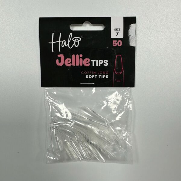 Halo Jellie Nail Tips 50st Coffin Long Sizes 7 One Size