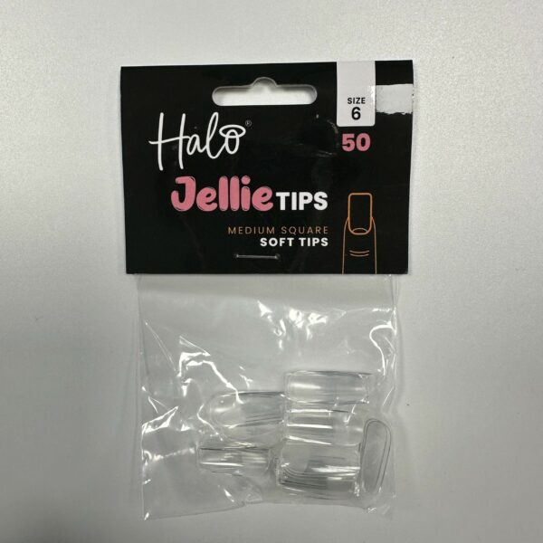 Halo Jellie Nail Tips 50st Medium Square Sizes 6 One Size