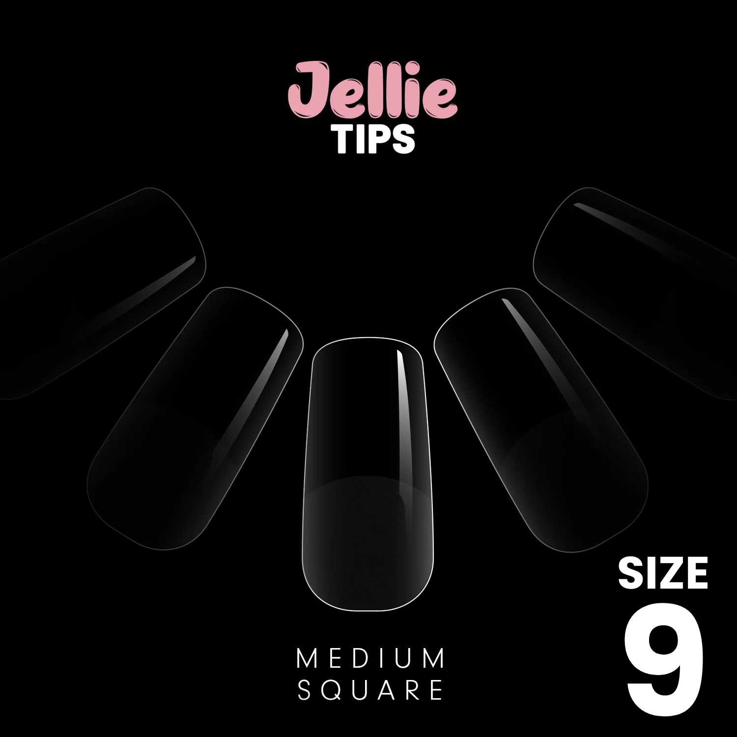 Halo Jellie Nail Tips 50st Medium Square Sizes 9 One Size