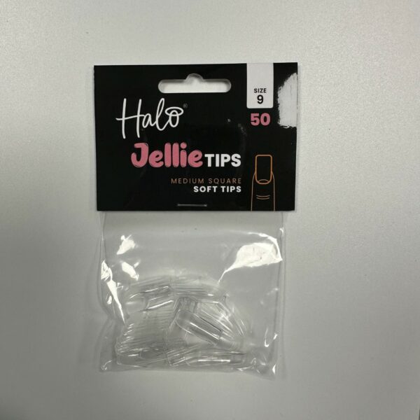 Halo Jellie Nail Tips 50st Medium Square Sizes 9 One Size