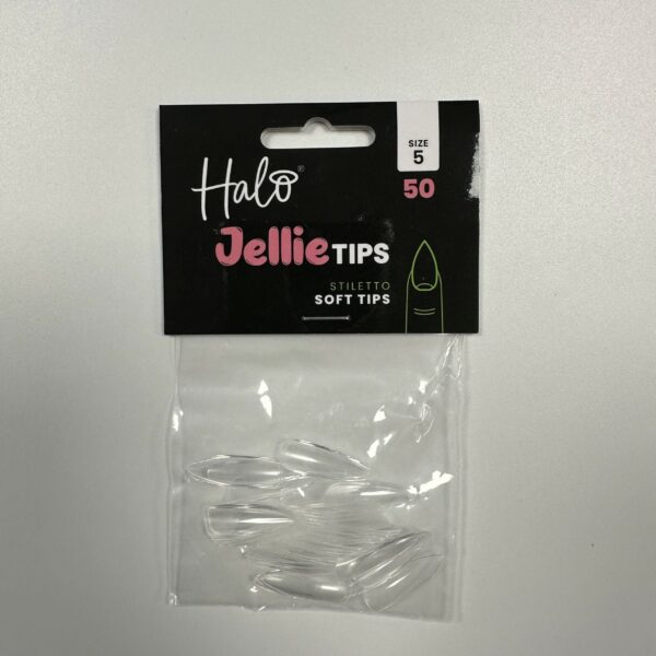 Halo Jellie Nail Tips 50st Stiletto Sizes 5 One Size