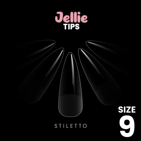 Halo Jellie Nail Tips 50st Stiletto Sizes 9 One Size