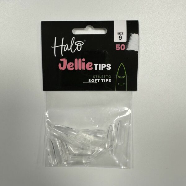 Halo Jellie Nail Tips 50st Stiletto Sizes 9 One Size